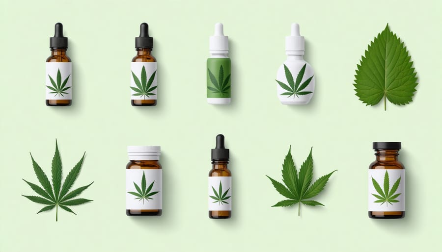 Display of biodegradable, recyclable, and compostable CBD product packaging